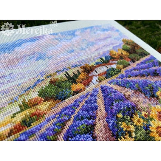 Merejka Fields of Lavender & Sunflowers Counted Cross Stitch Kit
